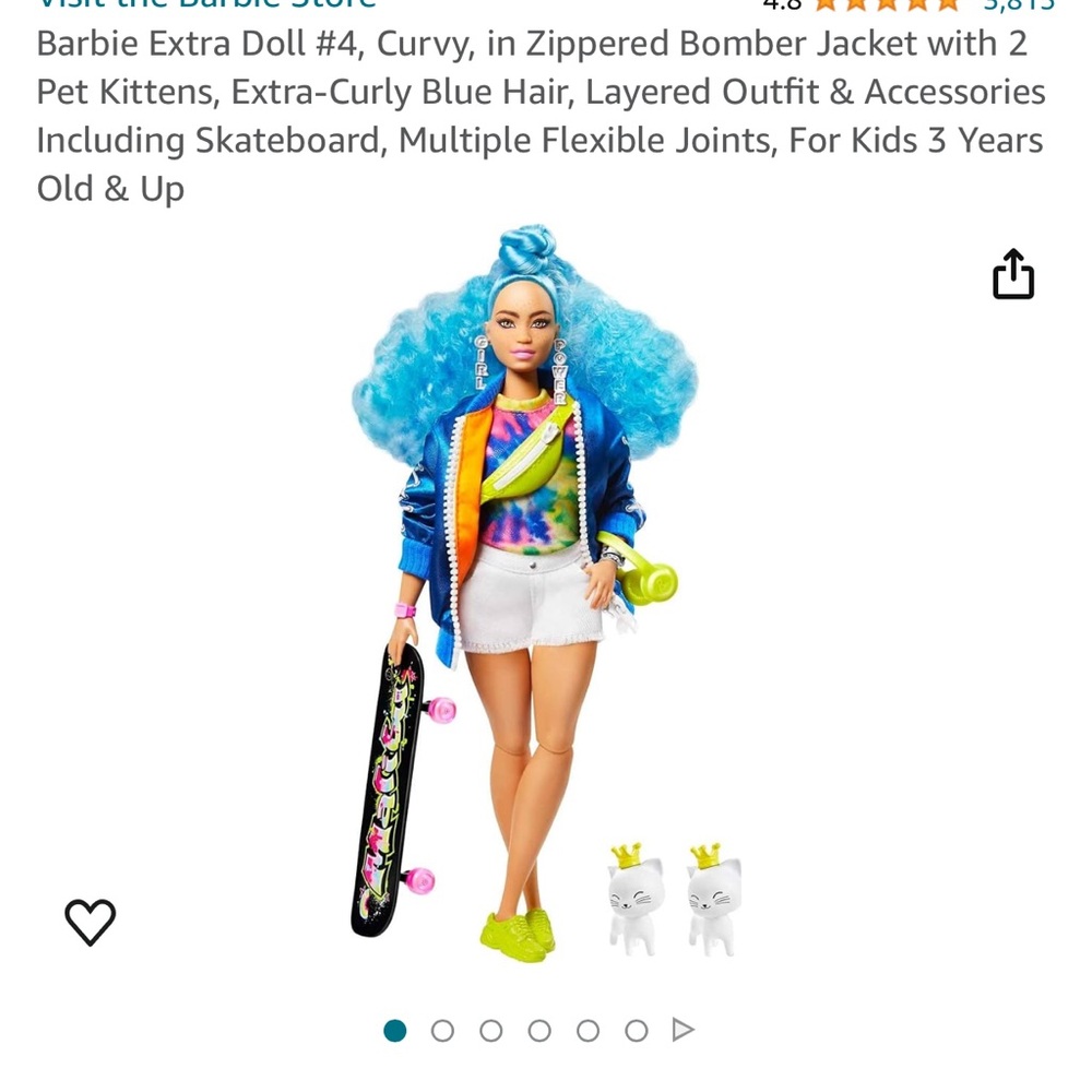 Barbie Extra Doll - Curvy Blue Hair